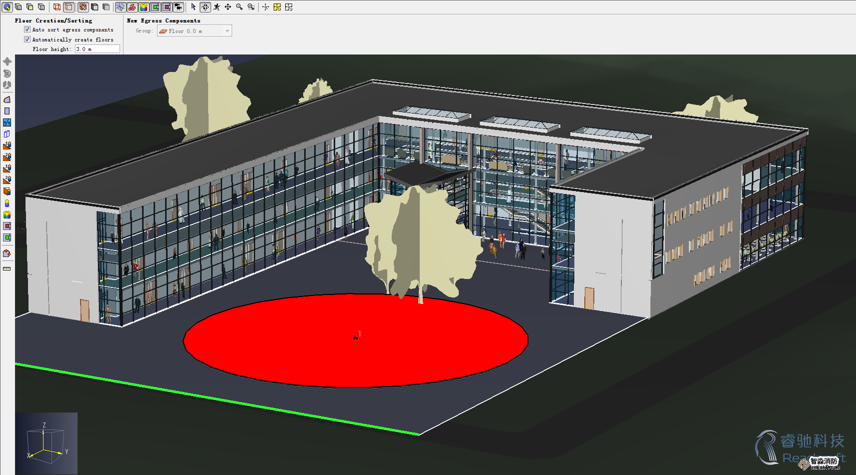 齊齊哈爾消防安全評估齊齊哈爾人員疏散能力模擬分析軟件Pathfinder7